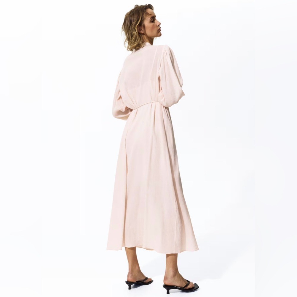 LIGHT PINK LACE-DETAIL COTTON DRESS - Picture 6 of 8